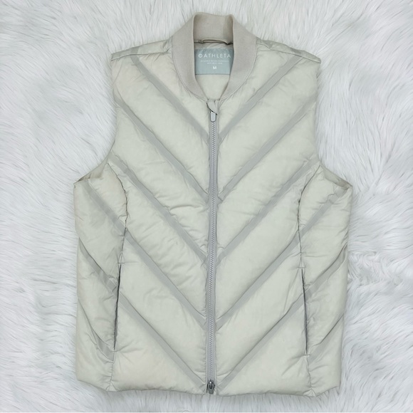 NWOT!! Athleta Inlet Vest Birch Gray Goose Down Fill Size Medium - Picture 4 of 15